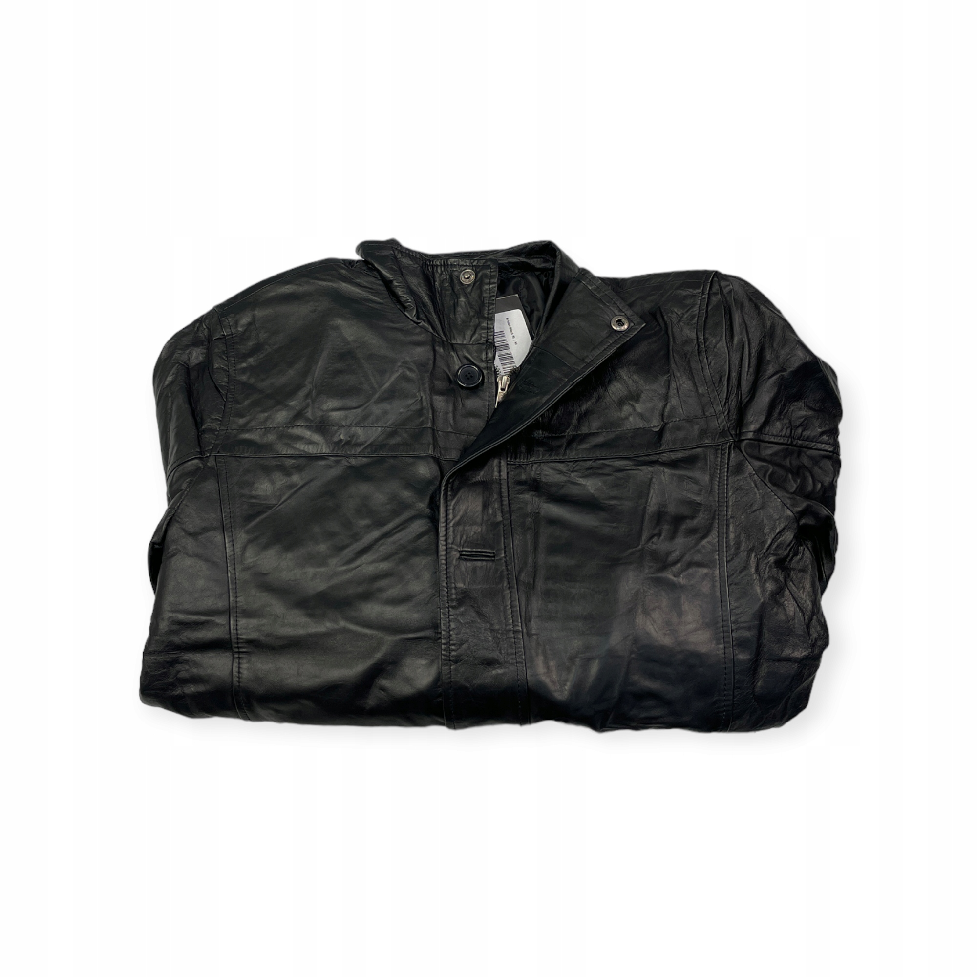 Pánský kožený kabát černý Real Leather M