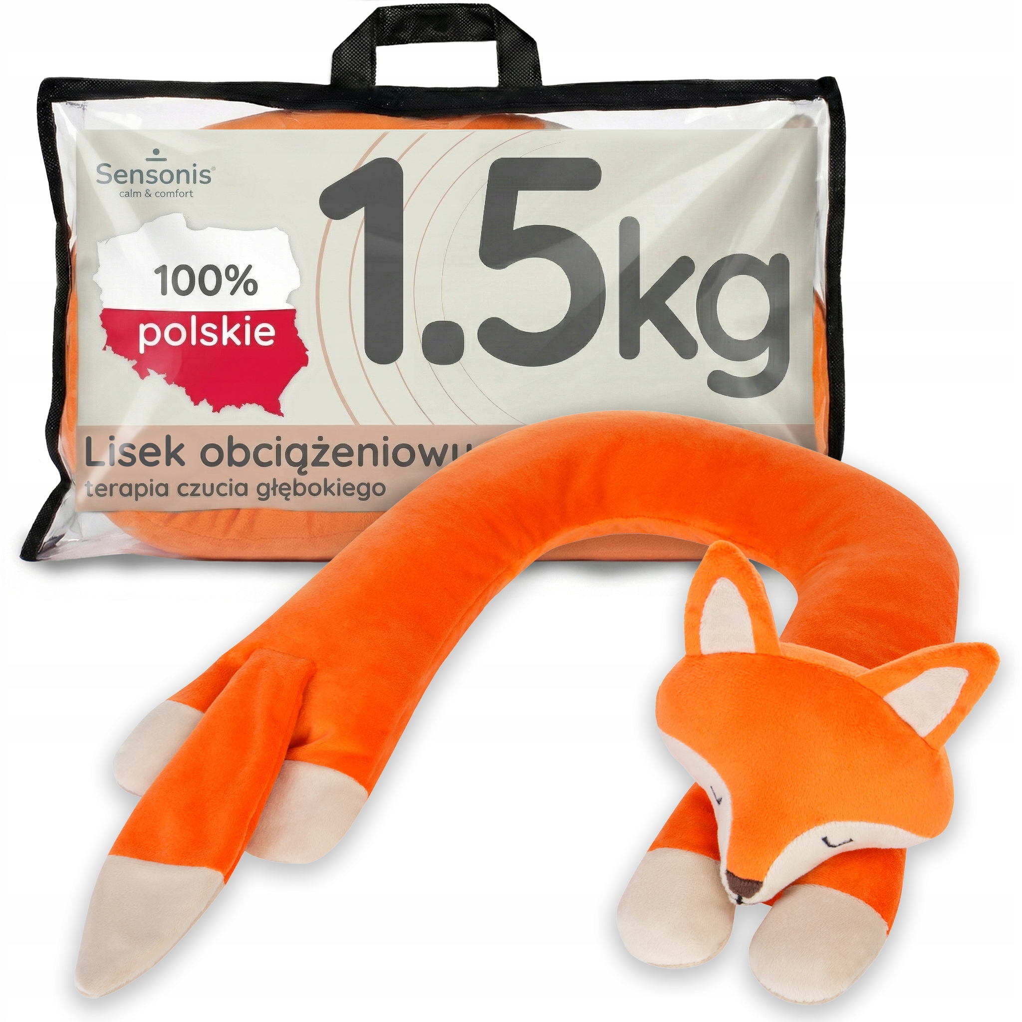 Maskotka Obciążeniowa 1,5 kg (regul.) Lisek, kołnierz obciążeniowy,Sensonis
