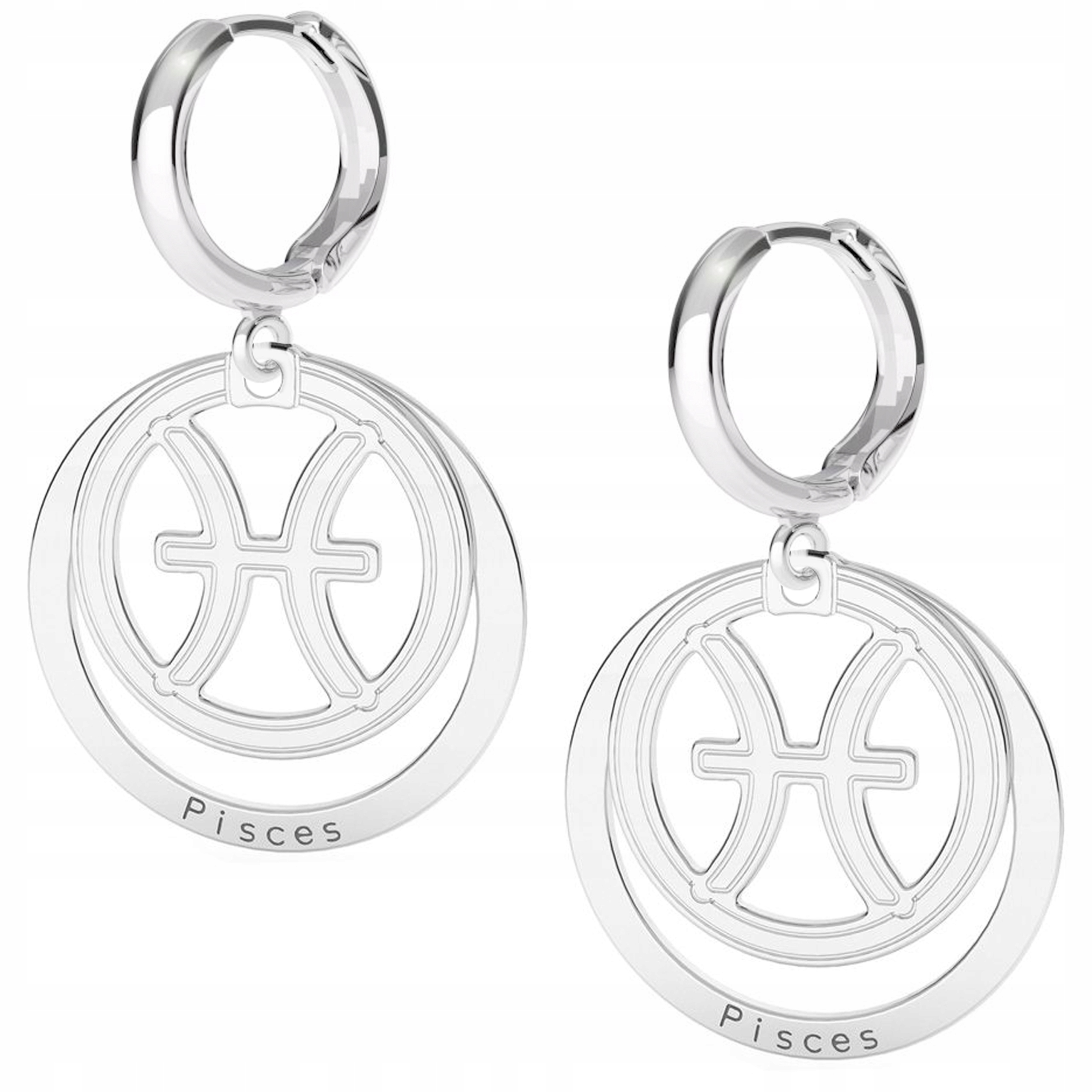 Stříbrné náušnice Znamení Zvěrokruhu Ryby 925