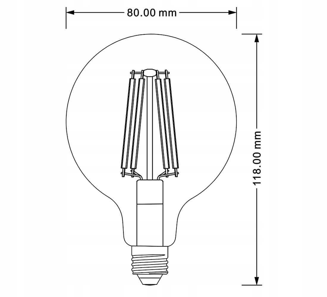 Żarówka LED E27 Filament 12W Edison Ozdobna G80 Marka Superled Poland