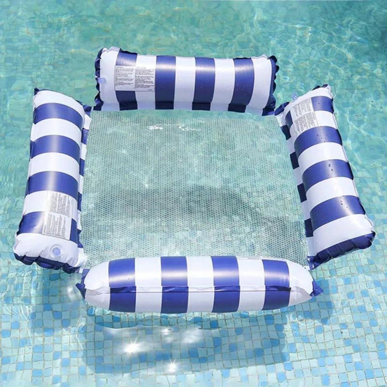 4-rurowy Nadmuchiwany Hamak Wodny do Basenu - Zabawa i Odpoczynek w Wakacje