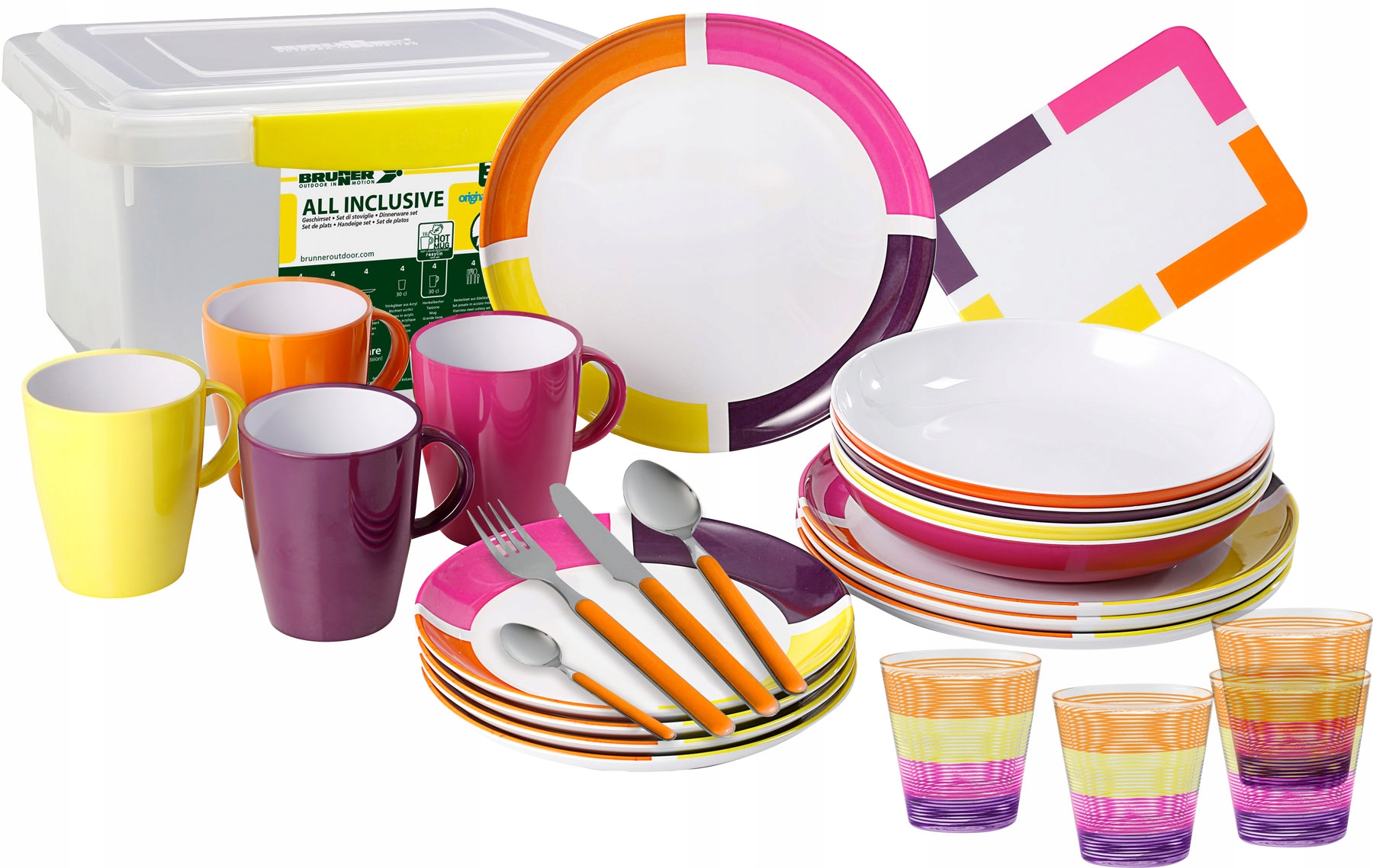 ZESTAW OBIADOWY MELAMINA BRUNNER FLAME 36 SZT Brand Brunner