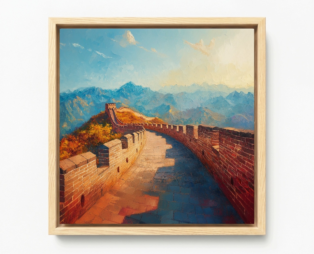 Obraz Rám Americká Krabička Velká Zeď Čína Hory Pohled Na Stavbu Zabytek 40x40
