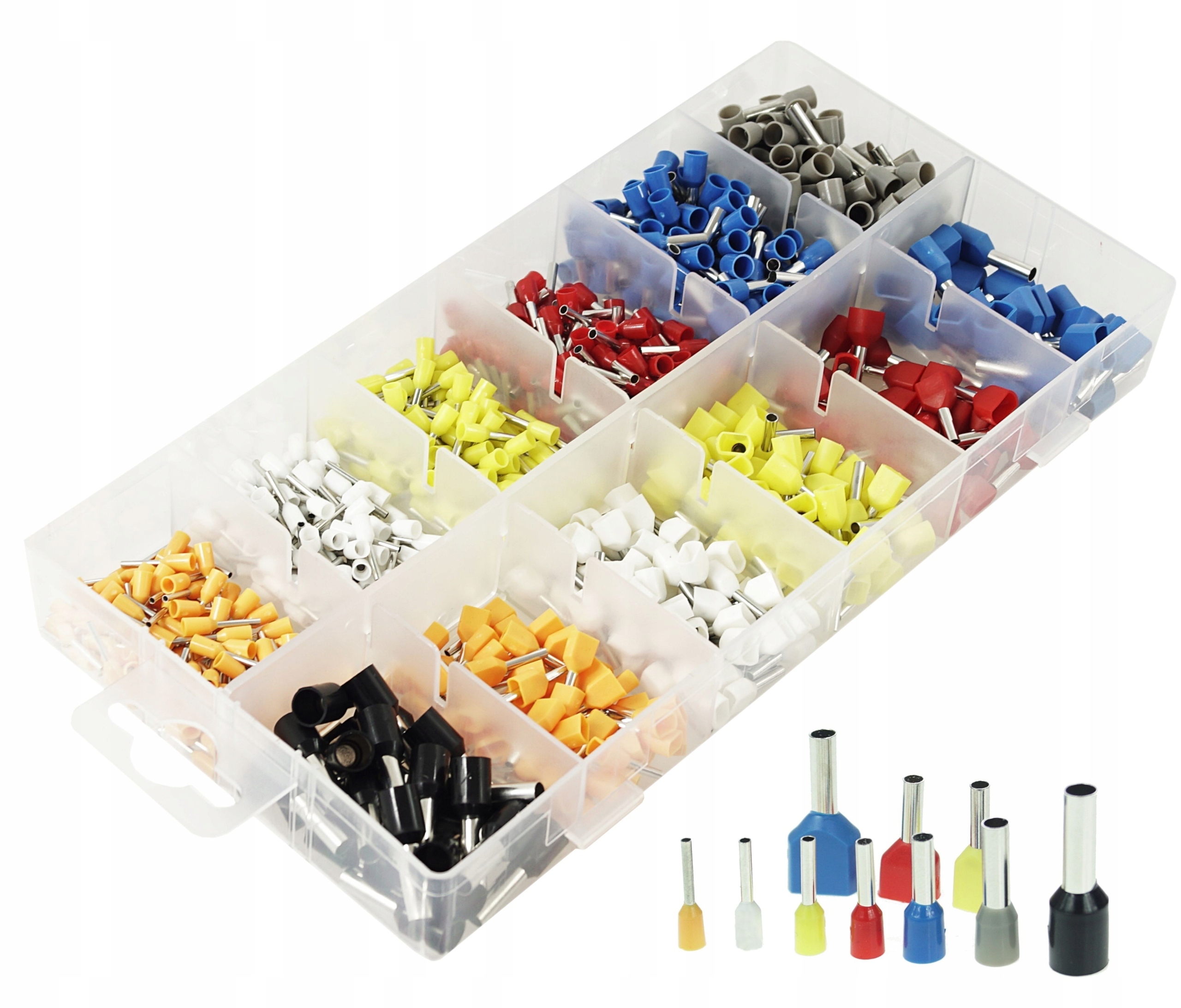 TULEJKI IZOLOWANE KOŃCÓWKI KABLOWE NA LINKĘ MIEDŹ ZESTAW 0,5-6,0mm2 800szt