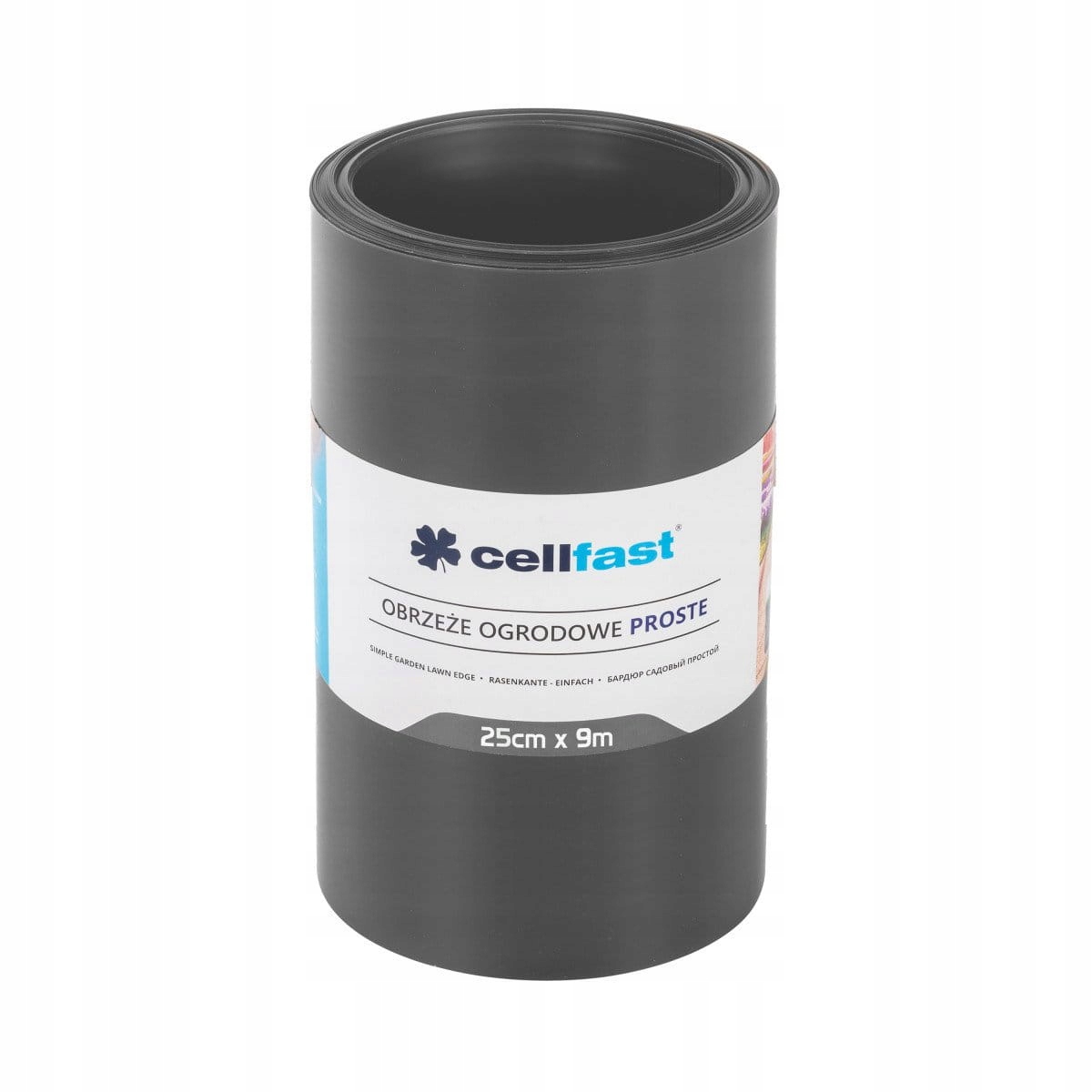 Obrzeże ogrodowe proste 25 cm x 9 m grafitowe