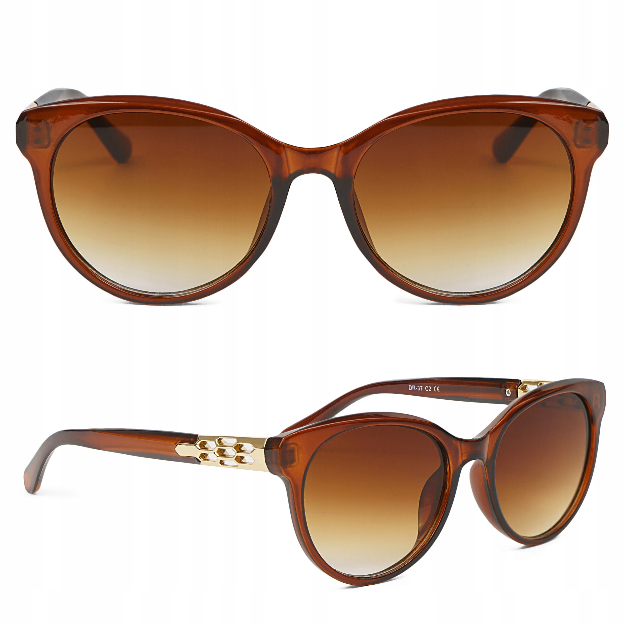 

Okulary Przeciwsłoneczne Złoto Eleganckie Kocie