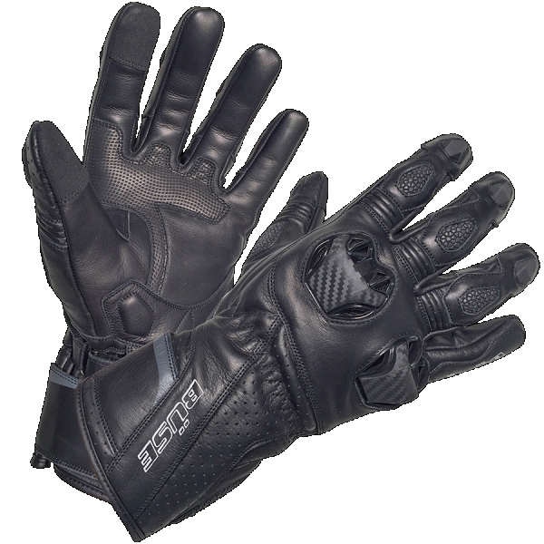 Športové motocyklové rukavice Buse Seca Black, kožené