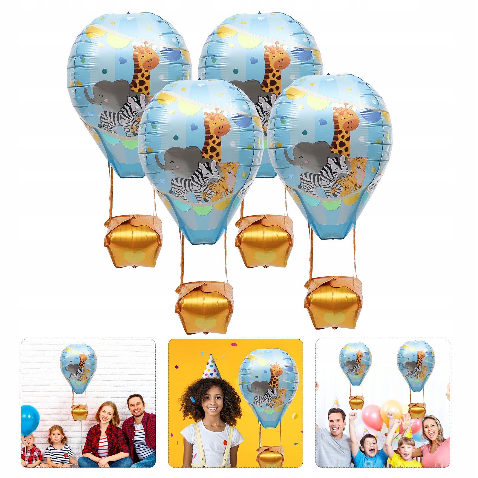 BALONY NA GORĄCE POWIETRZE DZIECIĘCE 4 SZT Wysokość produktu 2 cm