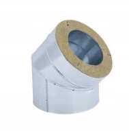 Izolované koleno fi 150 mm vonkajšie fi 250 mm uhol 45 st. dvojstenné pozinkované