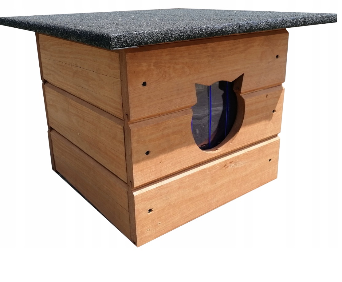 Levně Budova domeček pro kočky s oponou v prvcích domeček pro kočky