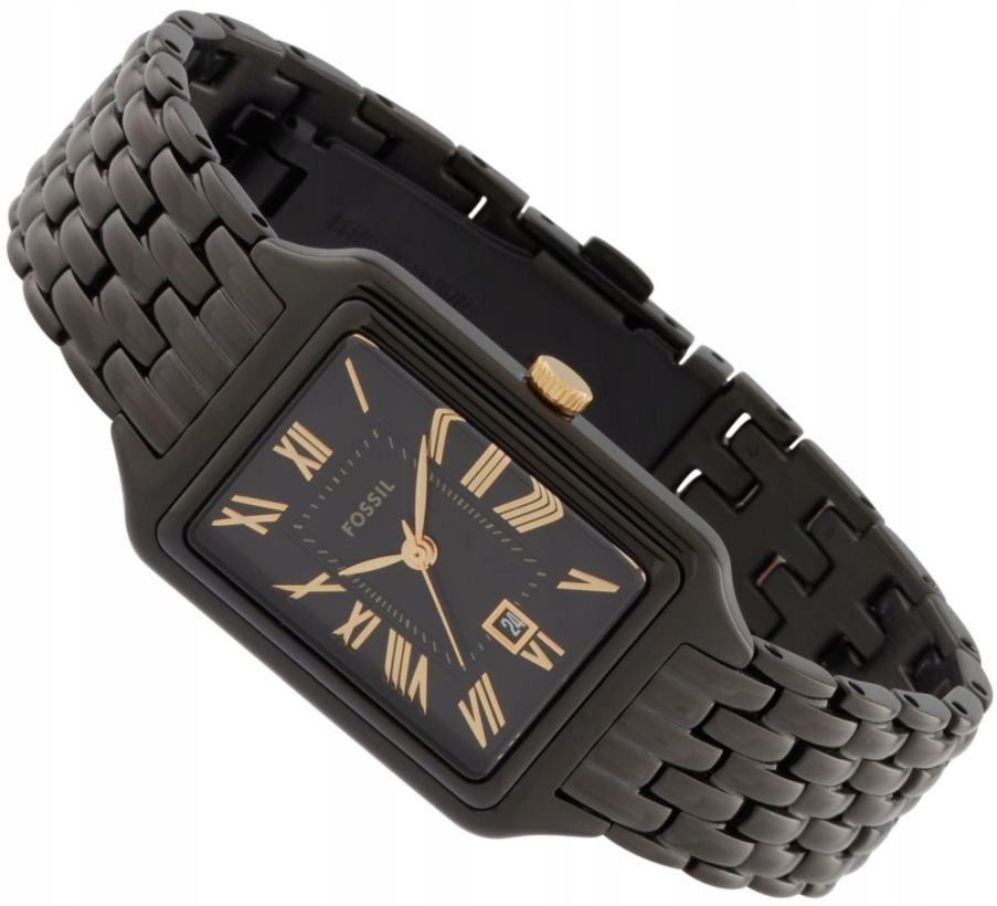 Dámské Hodinky Fossil ES5385 Raquel Moderní Obdélníkové S Datem Černé 23mm