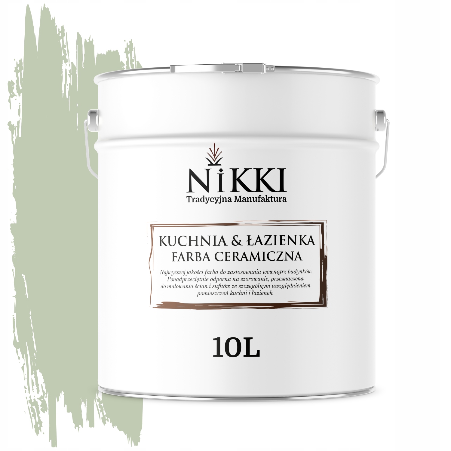 Keramická Farba Kuchyňa Kúpeľňa Olivová H2055 Hlboká Matná 10 L Nástenná