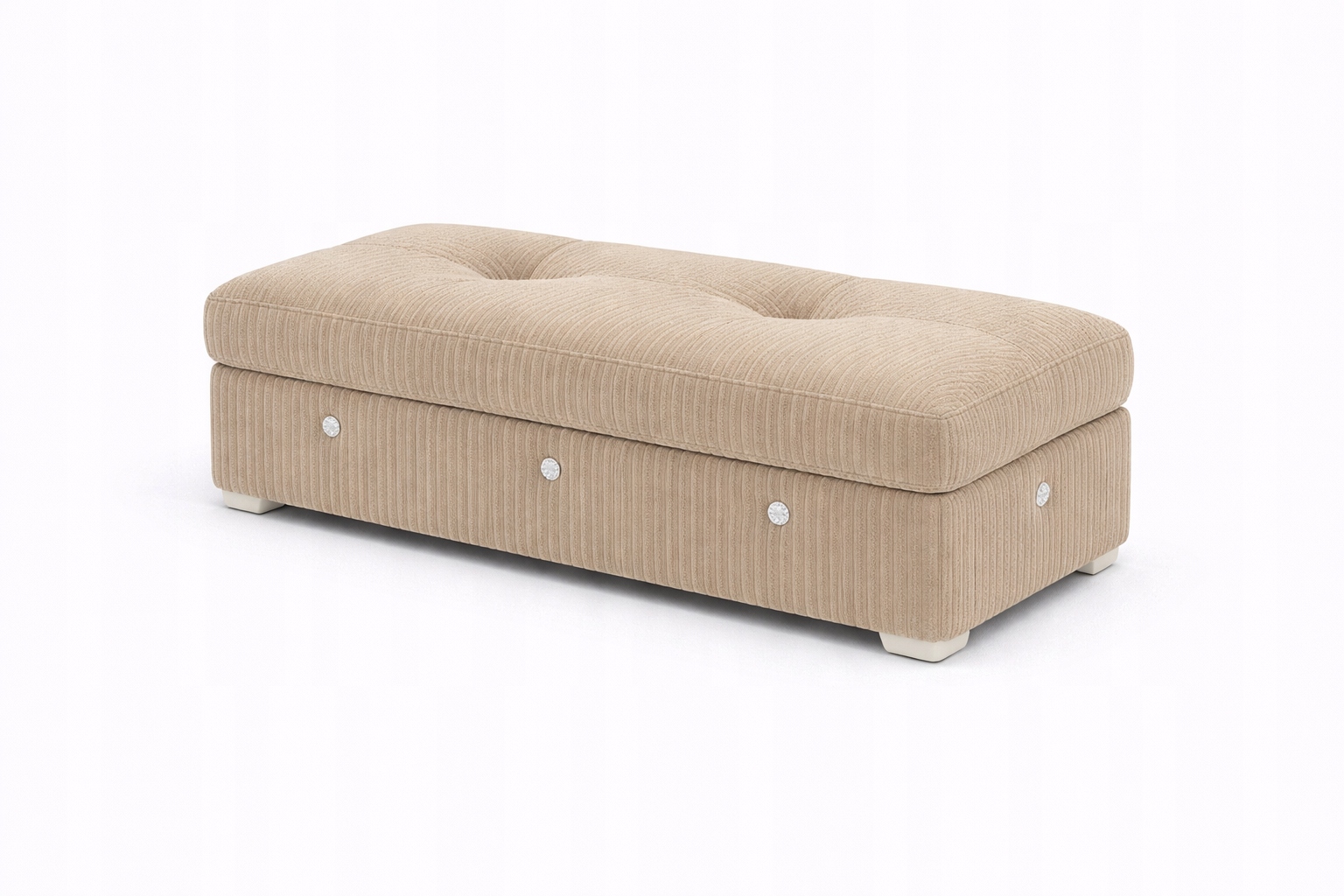 Taburet s úložným prostorem Glamour 80x40 Čalouněná otevírací skříň Béžová