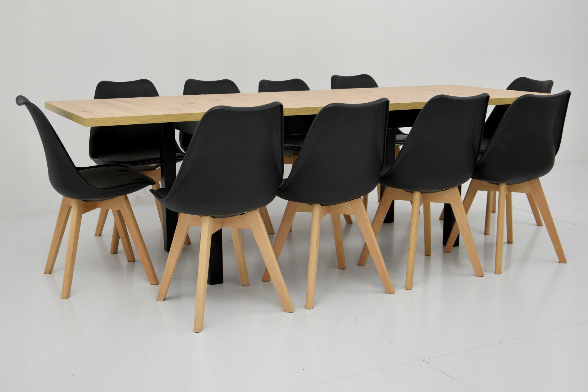 Stół 90x160/ 240 cm i 10 nowoczesnych krzeseł Marka Ada-meble