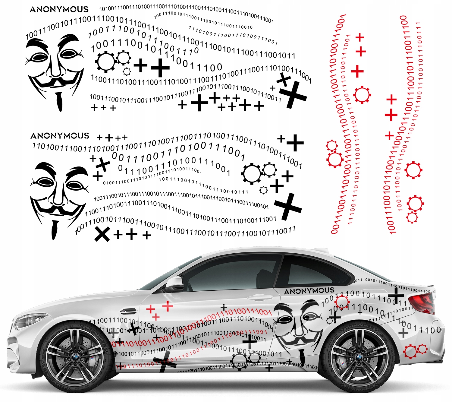 Nálepky na auto Motív Anonymous Kod 94 x 670 cm