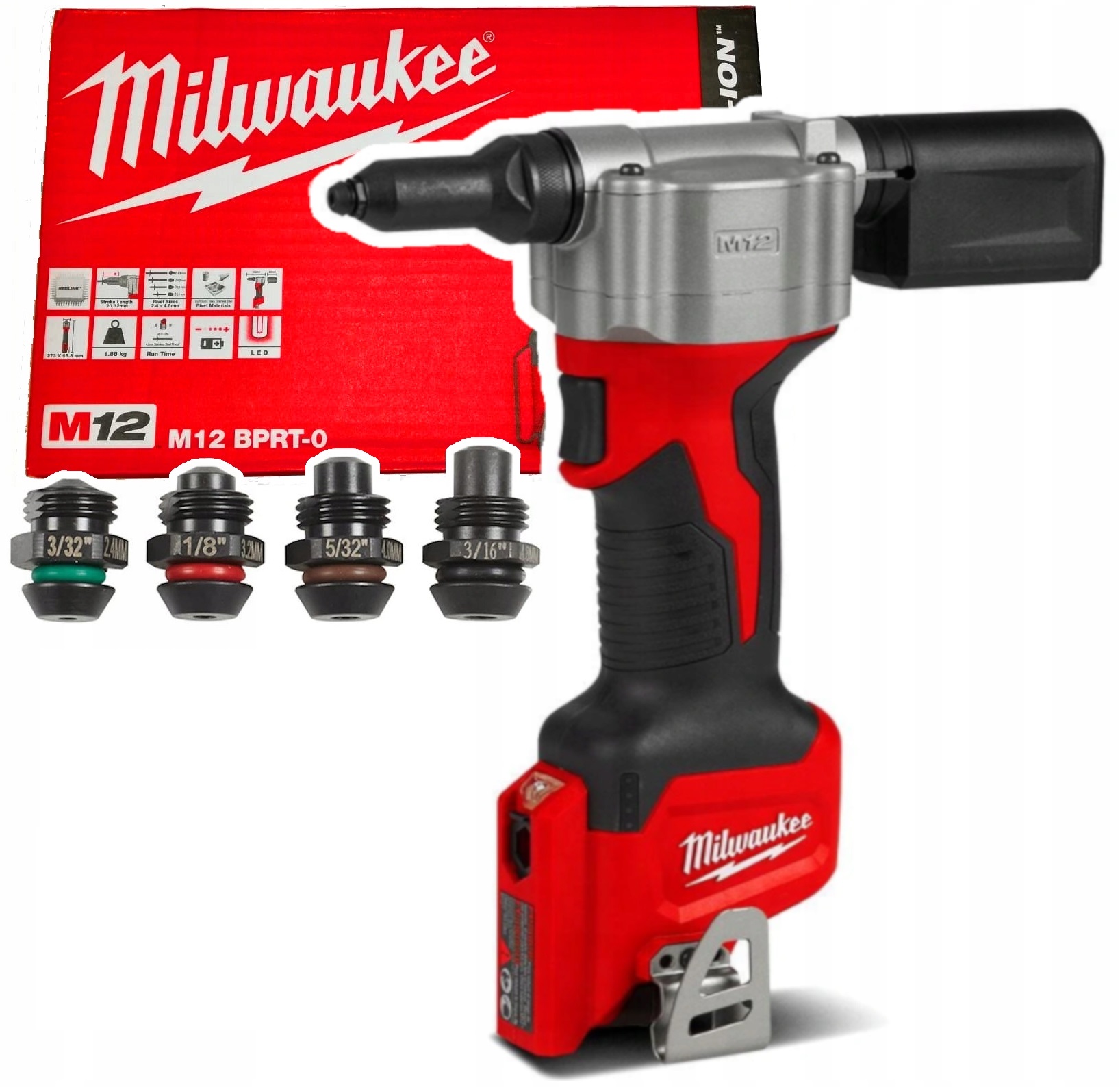 Milwaukee M12 BPRT-0 Akumulátorová nýtovačka Body 4933464404