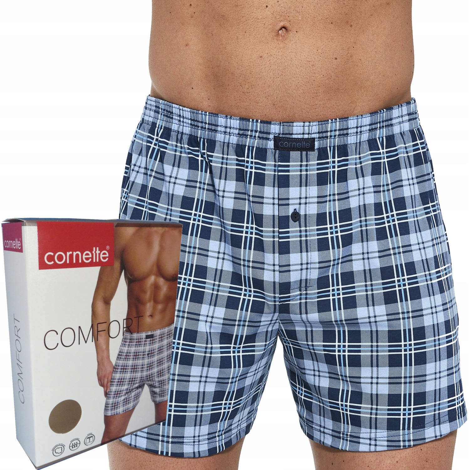 CORNETTE bokserki COMFORT box luźne 008/251 kratka
