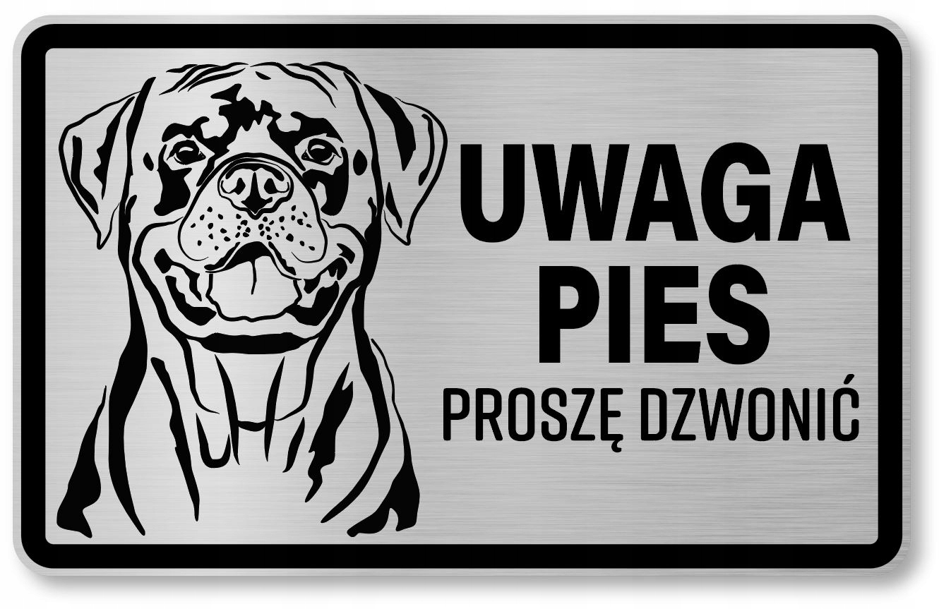 

Uwaga Pies Tabliczka informacyjna Rottweiler
