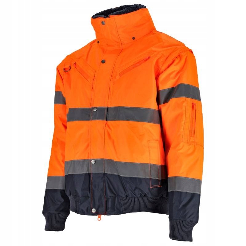 Bunda zateplená, výstražná Bomber, 3 v1, M, oranžová, Stalco