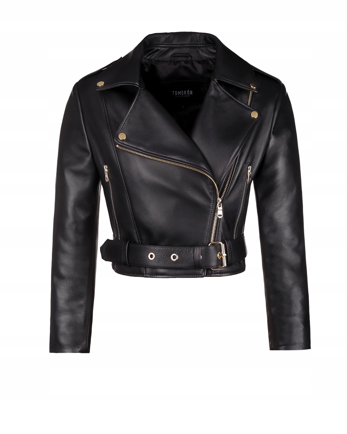 Kožená Ramoneska Na Šaty S Páskem Selena XL Rukáv 3/4