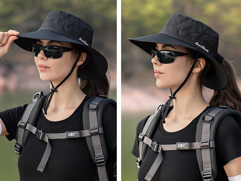 KAPELUSZ DAMSKI LETNI PRZECIWSŁONECZNY Z MIEJSCEM NA KUCYK KITKĘ CZAPKA Rozmiar (obwód głowy w cm) 58