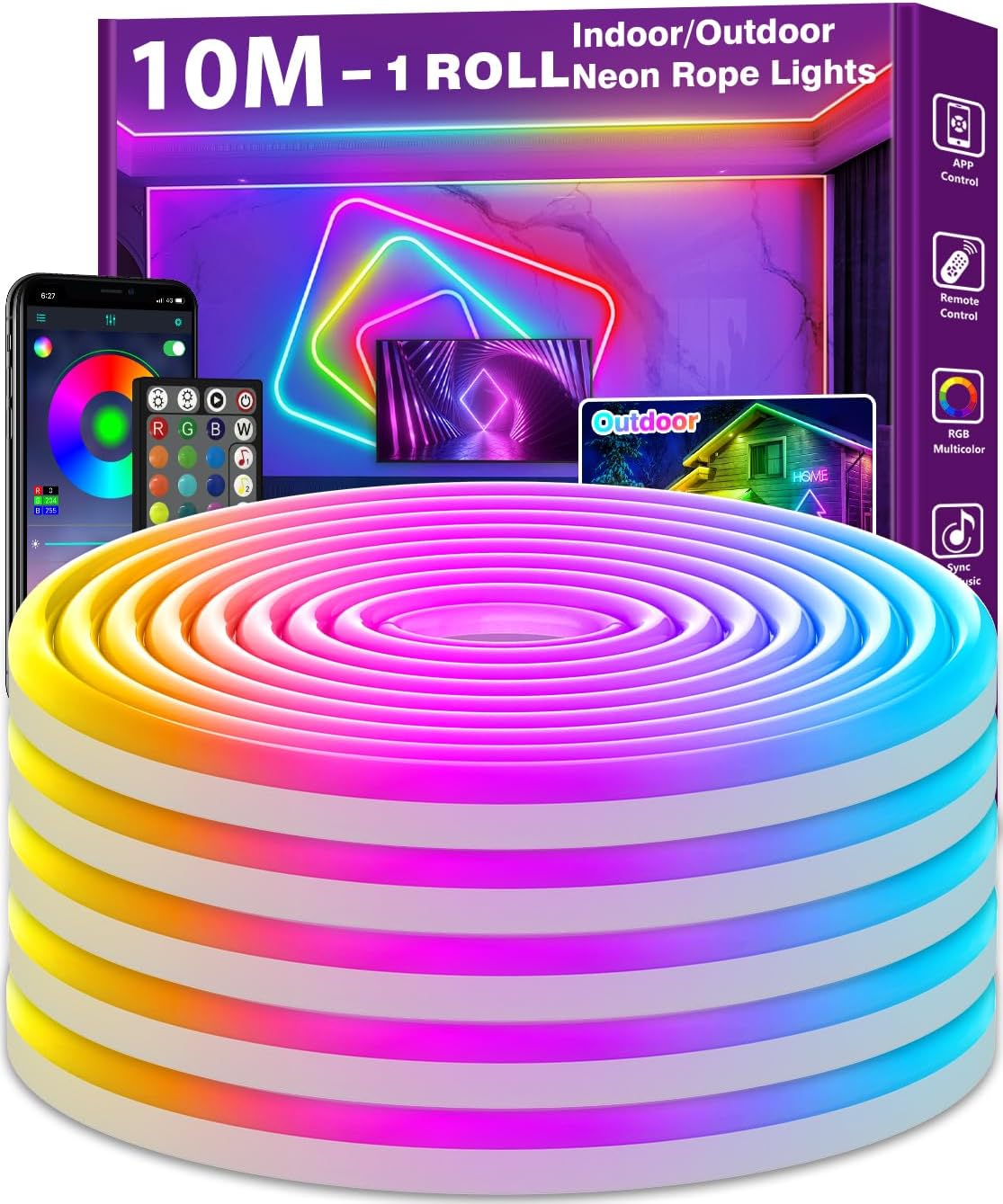 Nuerpo 10metrové Led světelné pásky pro ovládání pomocí aplikace/dálkového ovladače
