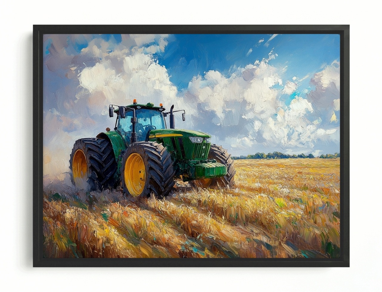 Obraz Rám American Box Obec Poľnohospodárstvo Pole Traktor Žatva Obilniny 80x60
