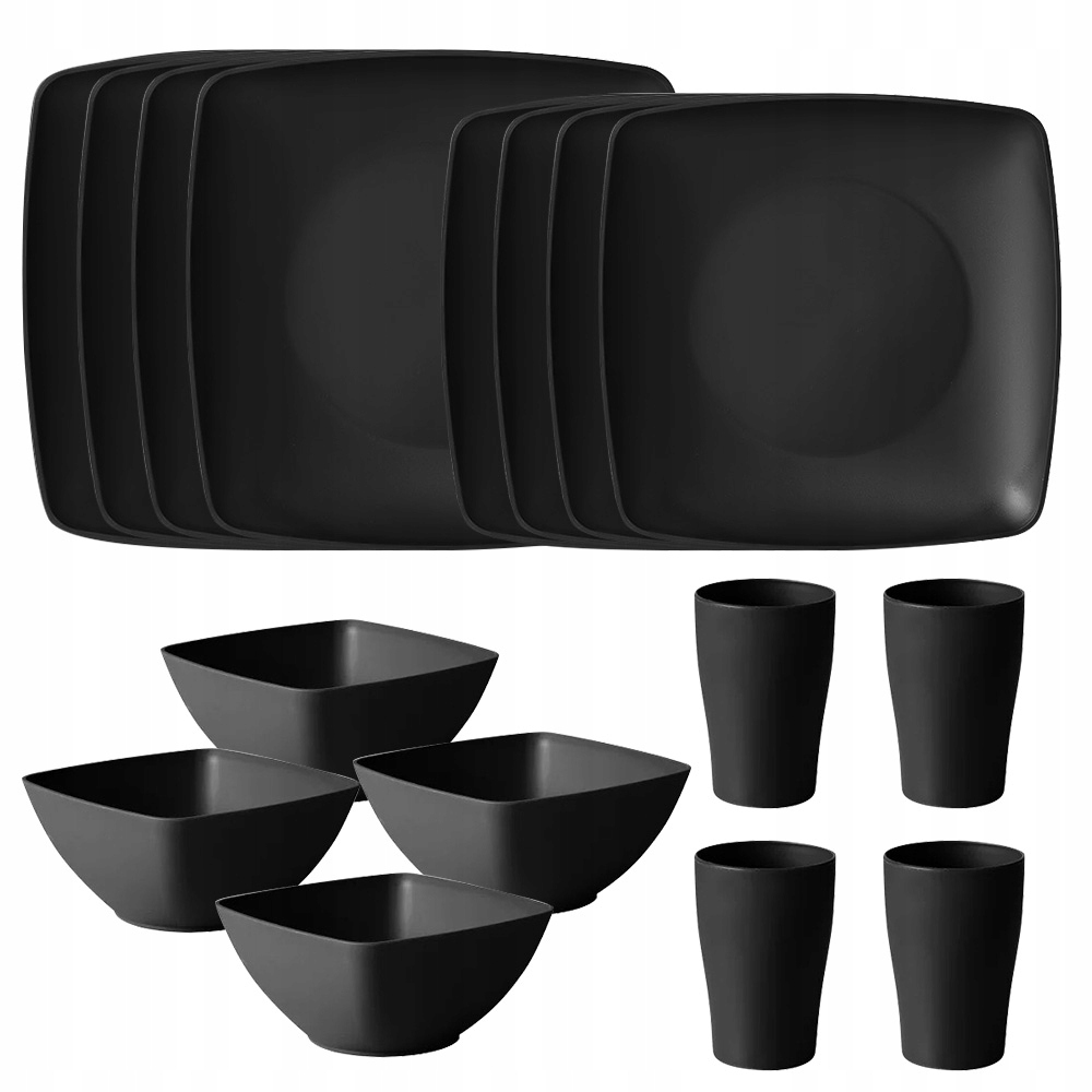 Sada 16 Nádobí Z Pšeničné Slámy – Salátové Talíře Misky Hrnky