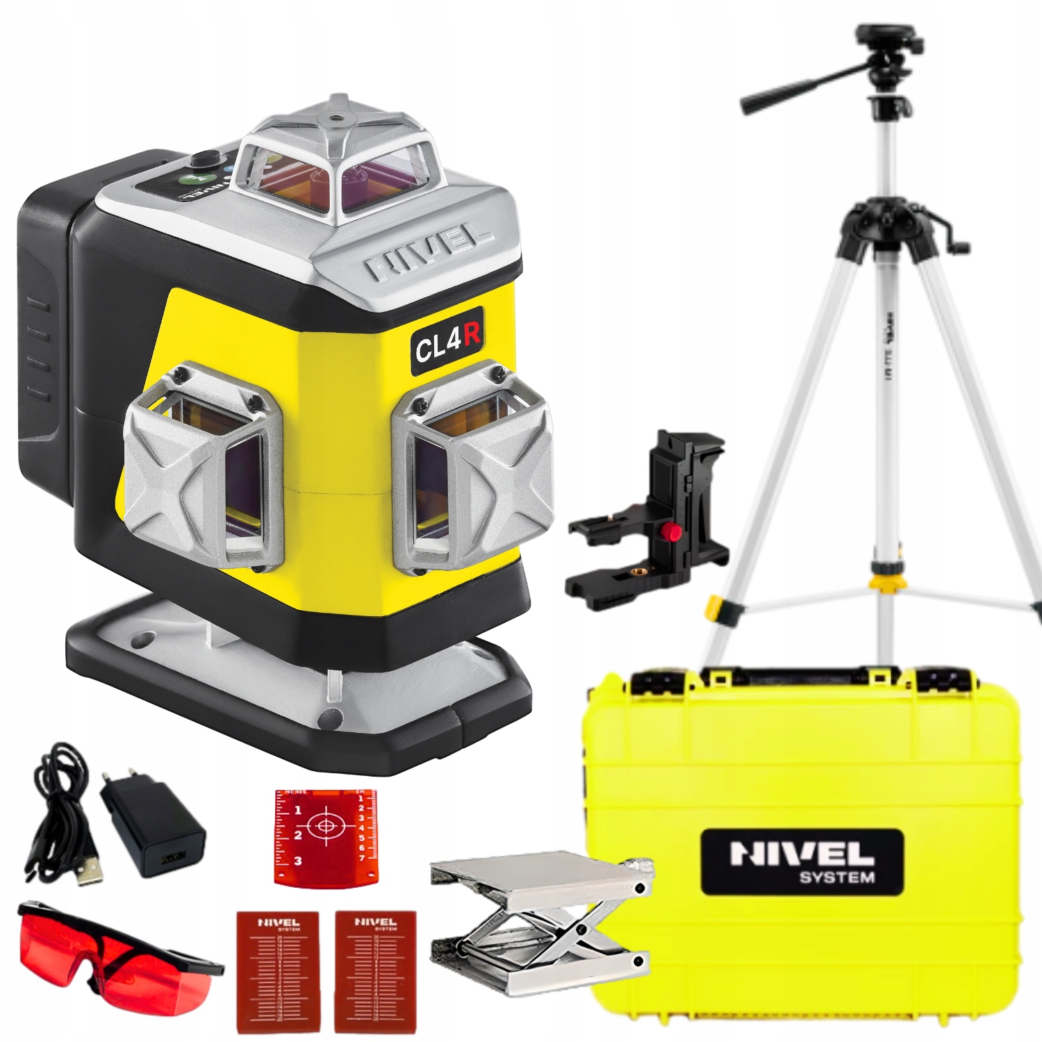 Laser krzyżowy 360 czerwony cl4r poziomica laserowa nivel statyw