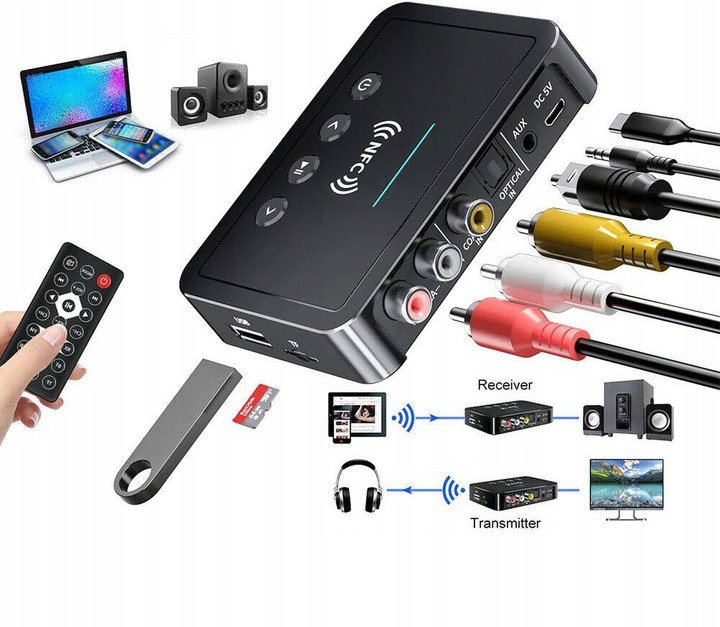 Transmitter Receiver Bluetooth 5.0 NFC FM USB
