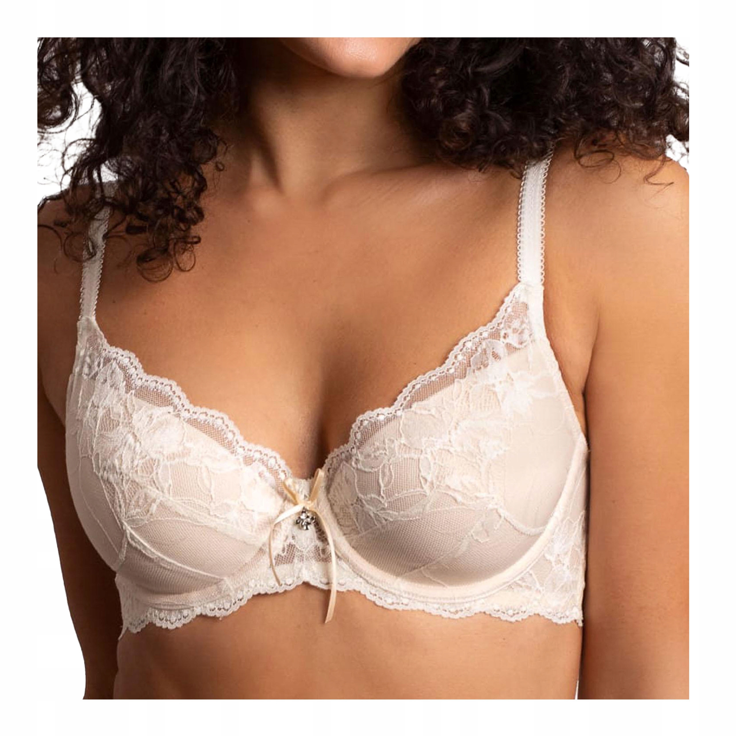 Dámská krajková podprsenka polovyztužená 90B béžová sexy Agio