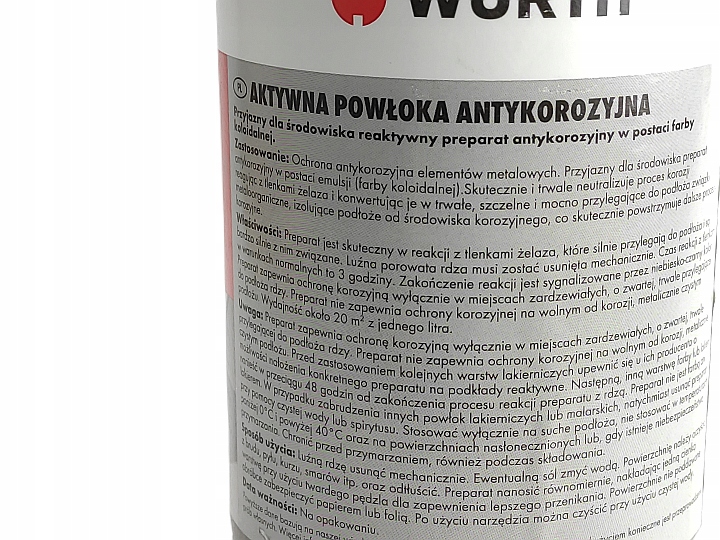 Wurth konwerter rdzy aktywna powłoka antykorozyjna1L ORYGINAŁ Stan opakowania oryginalne