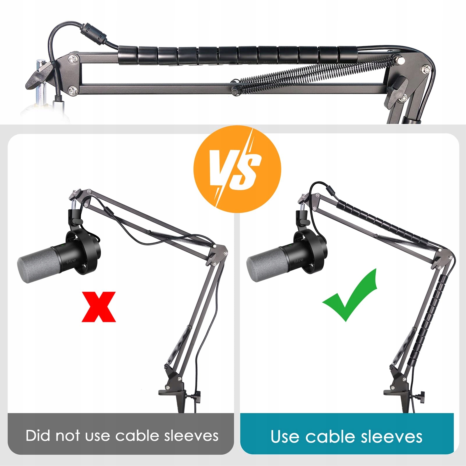 YOUSHARES Mikrofonowy Boom Arm Kompatybilny z FIFINE K688 XLR USB — miniatura 5