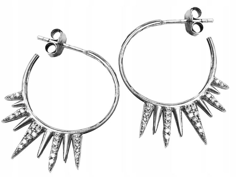 Stříbrné náušnice 925 kolečka s bílými zirkony na tyčku kroužky