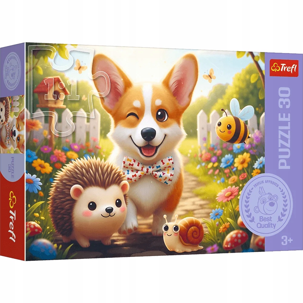 Puzzle Trefl 30 elementów Dzień z Corgim