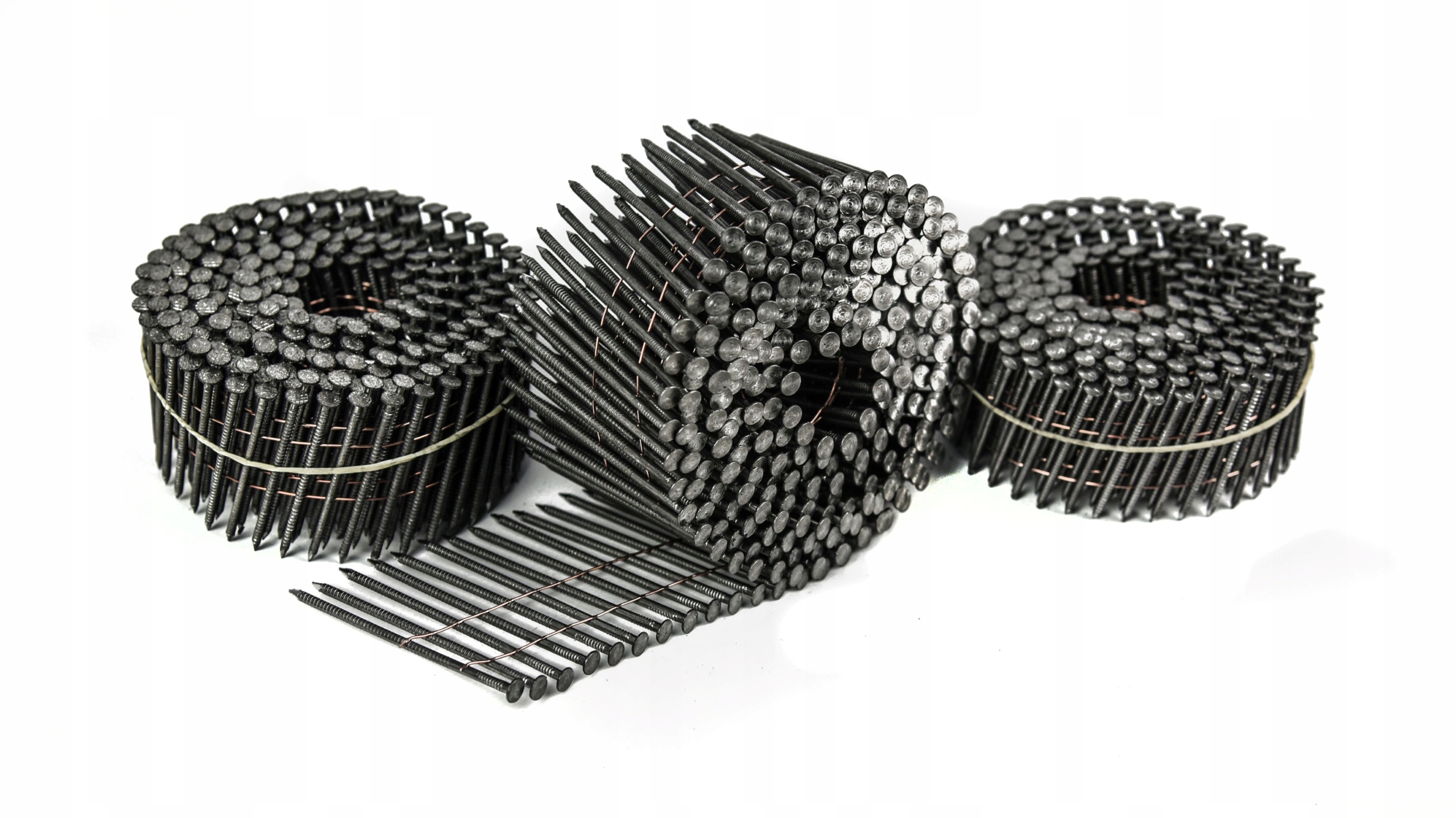 Gwoździe do gwoździarki BĘBNOWE 2,1x27mm 22800szt Łączone drutem Koletowane Stan opakowania oryginalne