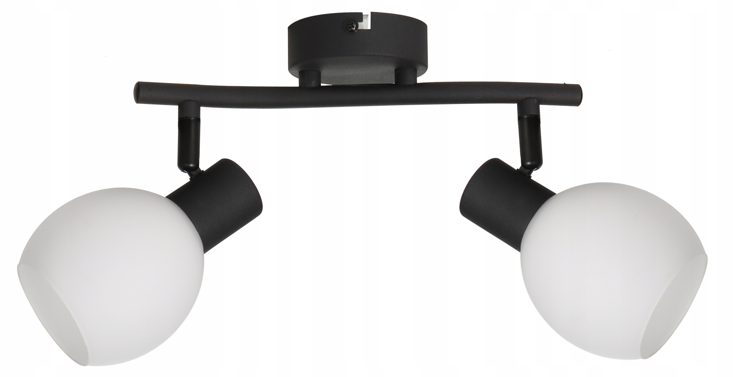 Dvojitá nástěnná lampa nad zrcadlo, černá, bílá stínidla s regulací Cortez, chodba