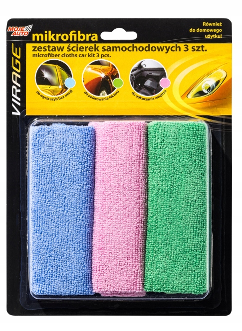 

Ściereczki Z Mikrofibry Moje Auto Zestaw 3 szt.