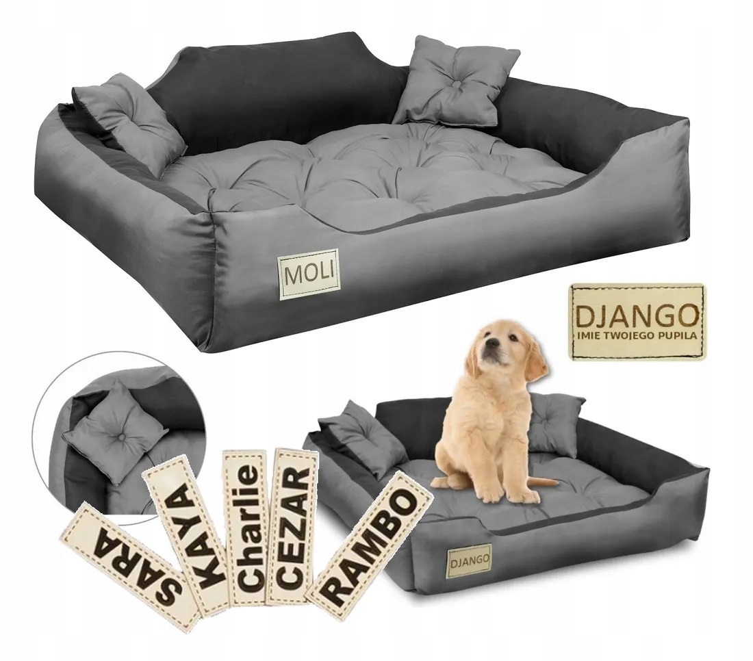 Pelíšek pro psa kotec 115 x 95 cm, personalizované, šedé