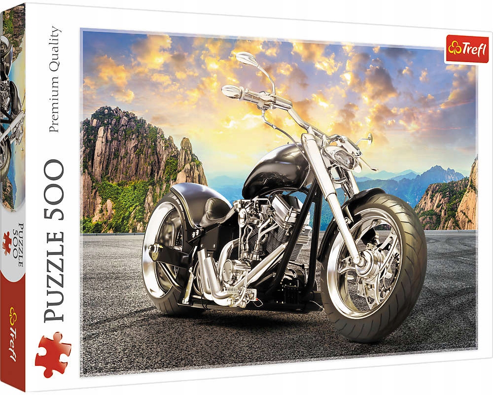 

Puzzle 500 Elementów Czarny Motocykl W Górach