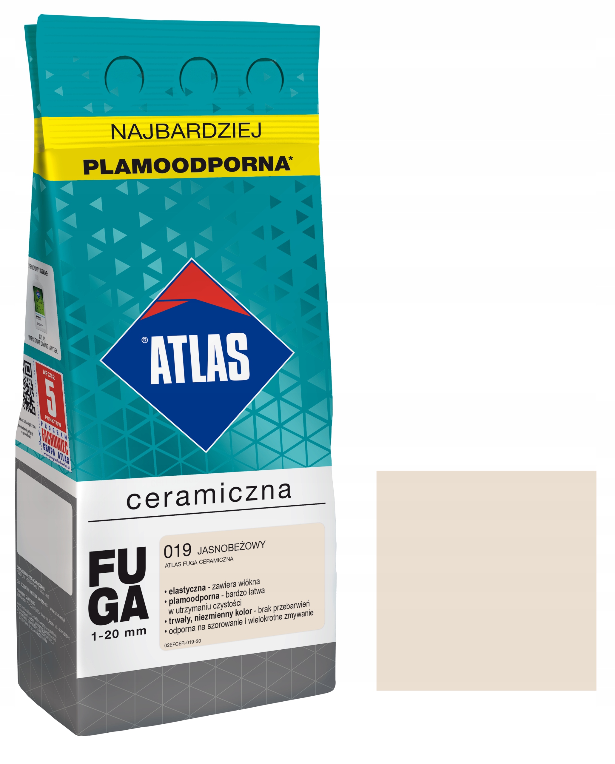ATLAS FUGA CERAMICZNA 019 JASNOBEŻOWY 2kg