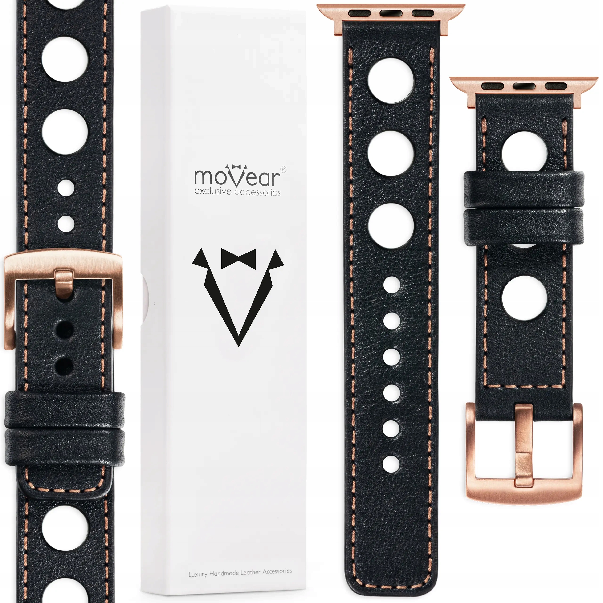 Kožený řemínek pro Apple Watch Ultra 10 9 8 7 6 5 Se Premium Movear