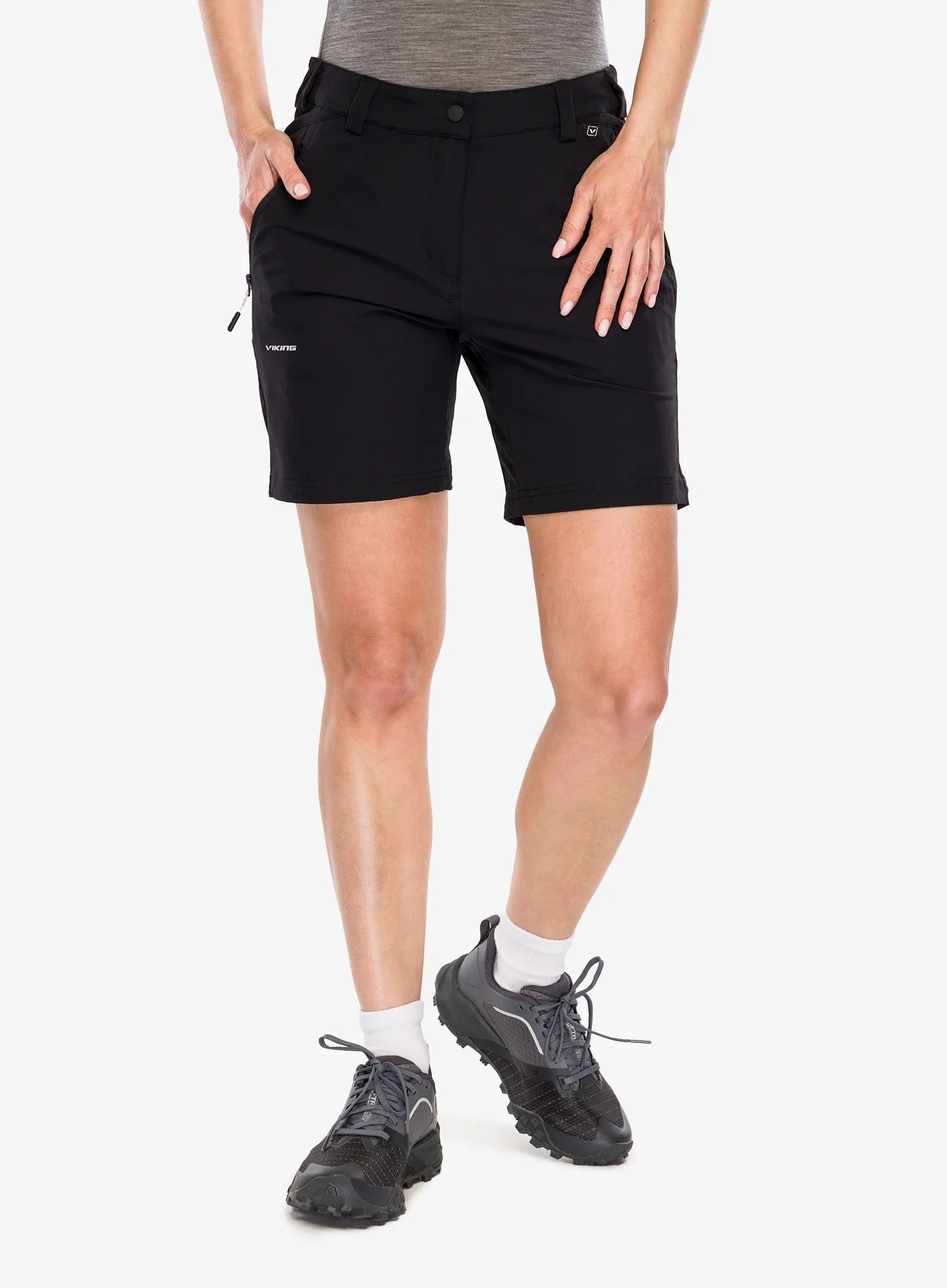 Kraťasy turistické kraťasy Viking Expander Shorts černé Xs