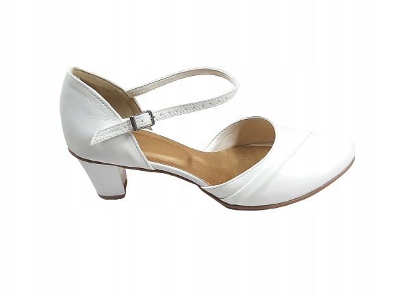 Buty ślubne CASANI słupek 33 śmietanka ivory Rozmiar 33