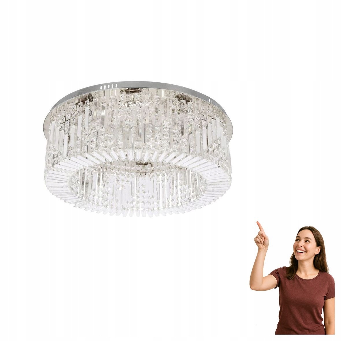 Krištáľová stropné svietidlo lampa s chrómovým povrchom Maranga 18-33338 Candellux