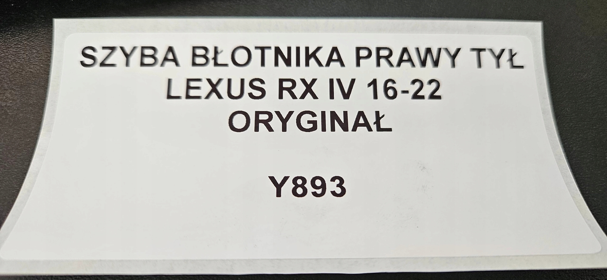 Vitre Aile Droite Arrière LEXUS RX IV 16-22