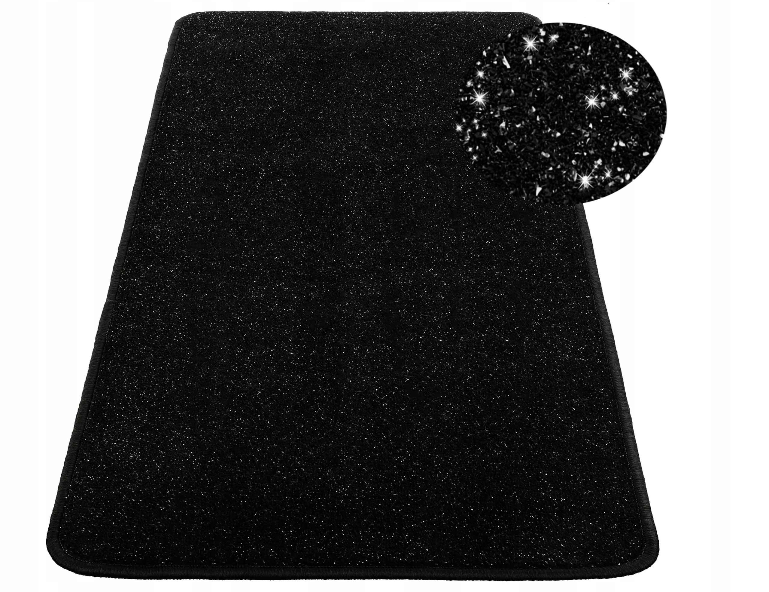 Módní Koberec Gloss 250x250 Černý Stříbrná Nitka