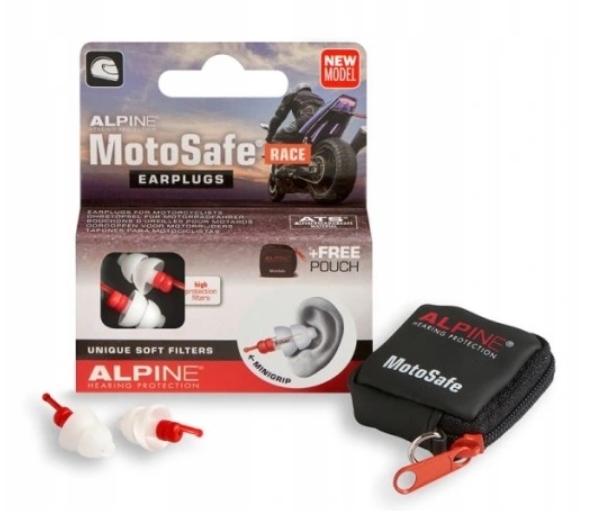 Zatyczki stopery ochronniki słuchu dla motocyklistów Alpine Motosafe Race