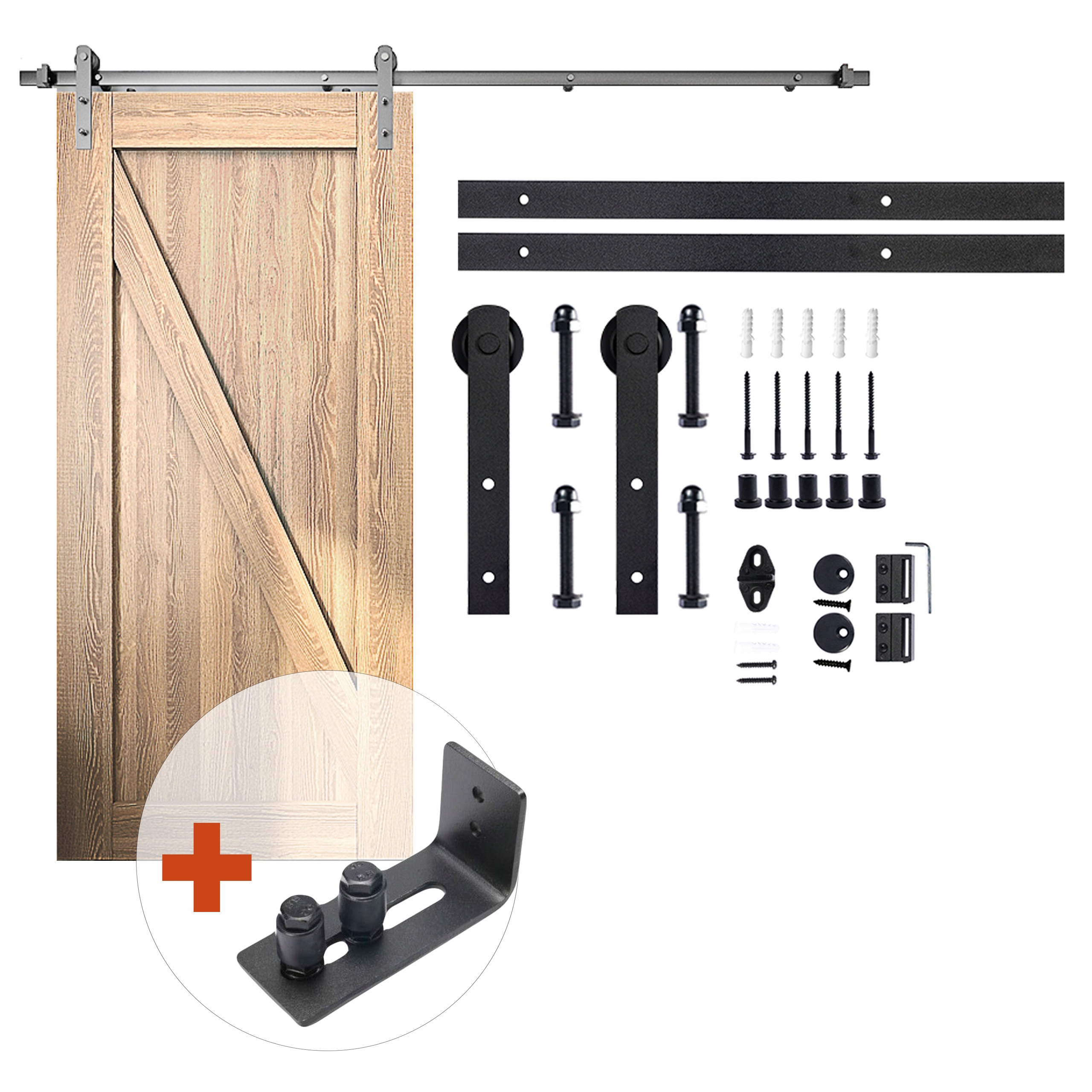 Sada pro posuvné dveře s spodním vedením Lofty, vzor Barn Door
