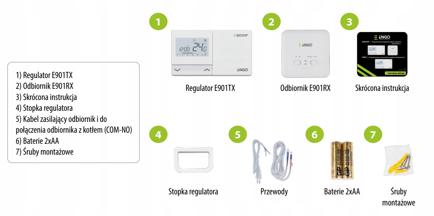 Regulator bezprzewodowy termostat Engo E901RF EAN (GTIN) 5904665764053